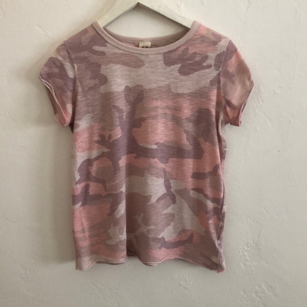 Free People | Pink Camo T-Shirt | Small